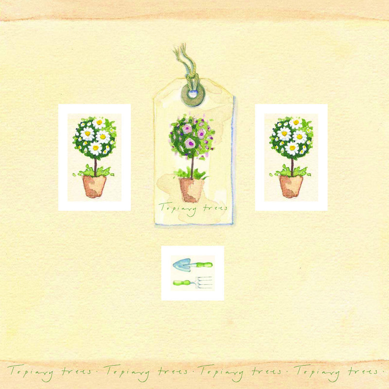 Birthday Card - Trees in pots - L77A02