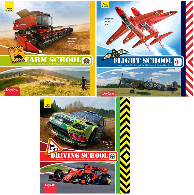 Driving, Flight, and Farm School Set