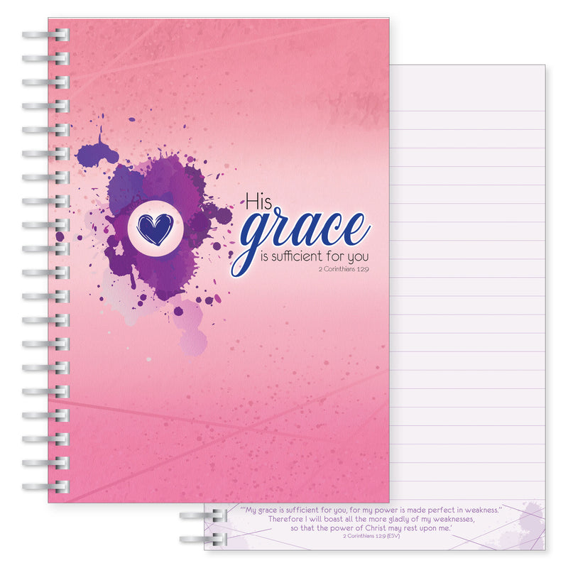 His Grace is sufficient A5 Notebook with pen