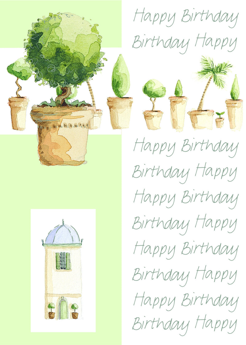 Birthday Card with attachment - Bushes - 4PC08