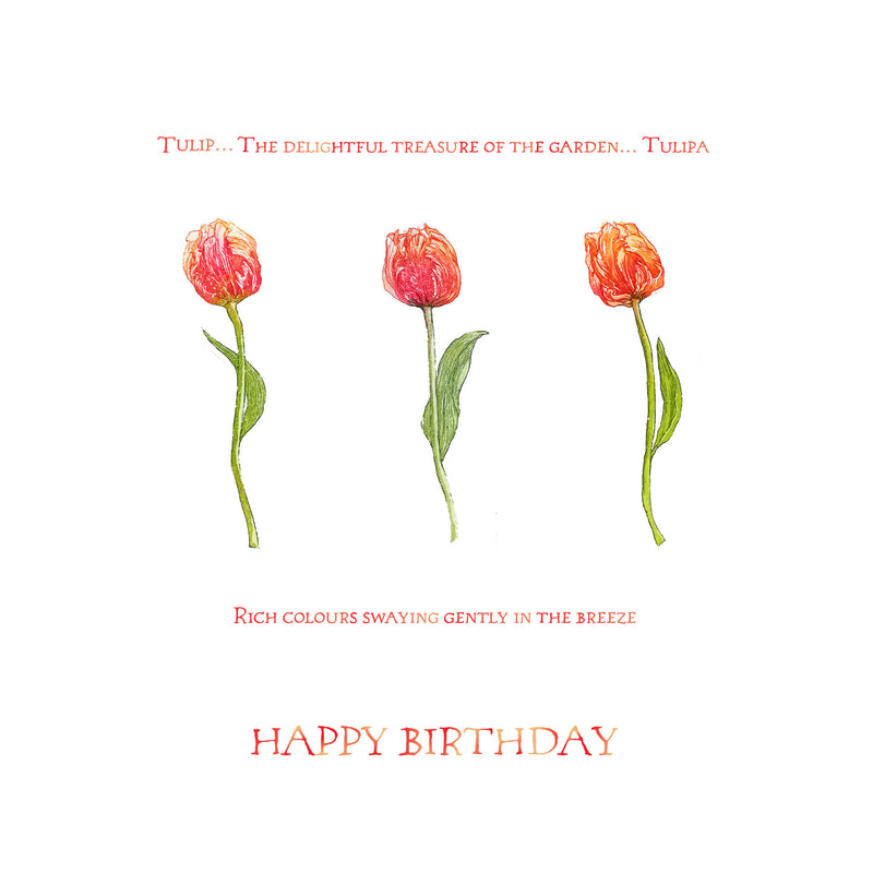 Birthday Card - Three Tulips- 4L12